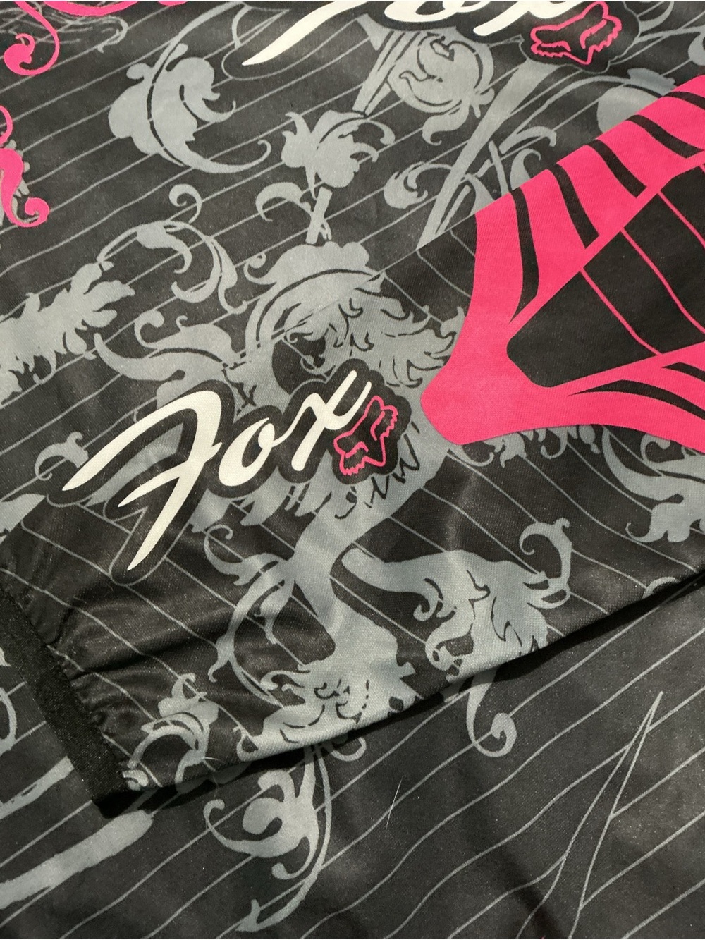 Vintage Y2K Fox Racing HC Motocross Jersey Black Pink Scroll 02024 Size M - Picture 9 of 13